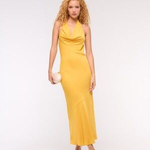 Cowl Halter Maxi Dress